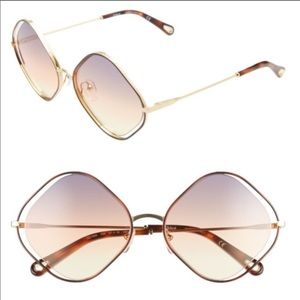 Chloe Gradient Brown and Gold Sunglasses